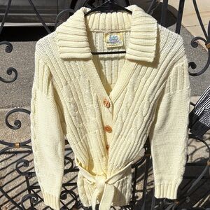 Pendleton Cream Cable Knit Cardigan